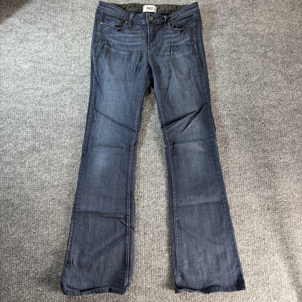 Paige Jeans Womens 29 Blue Dark Wash Bootcut Denim 5 Pocket Mid Rise Casual